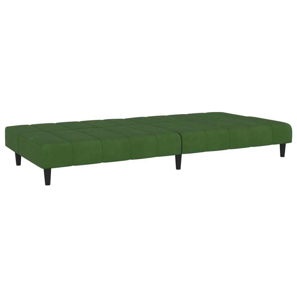 vidaXL Sofá-cama de 2 lugares veludo verde-escuro