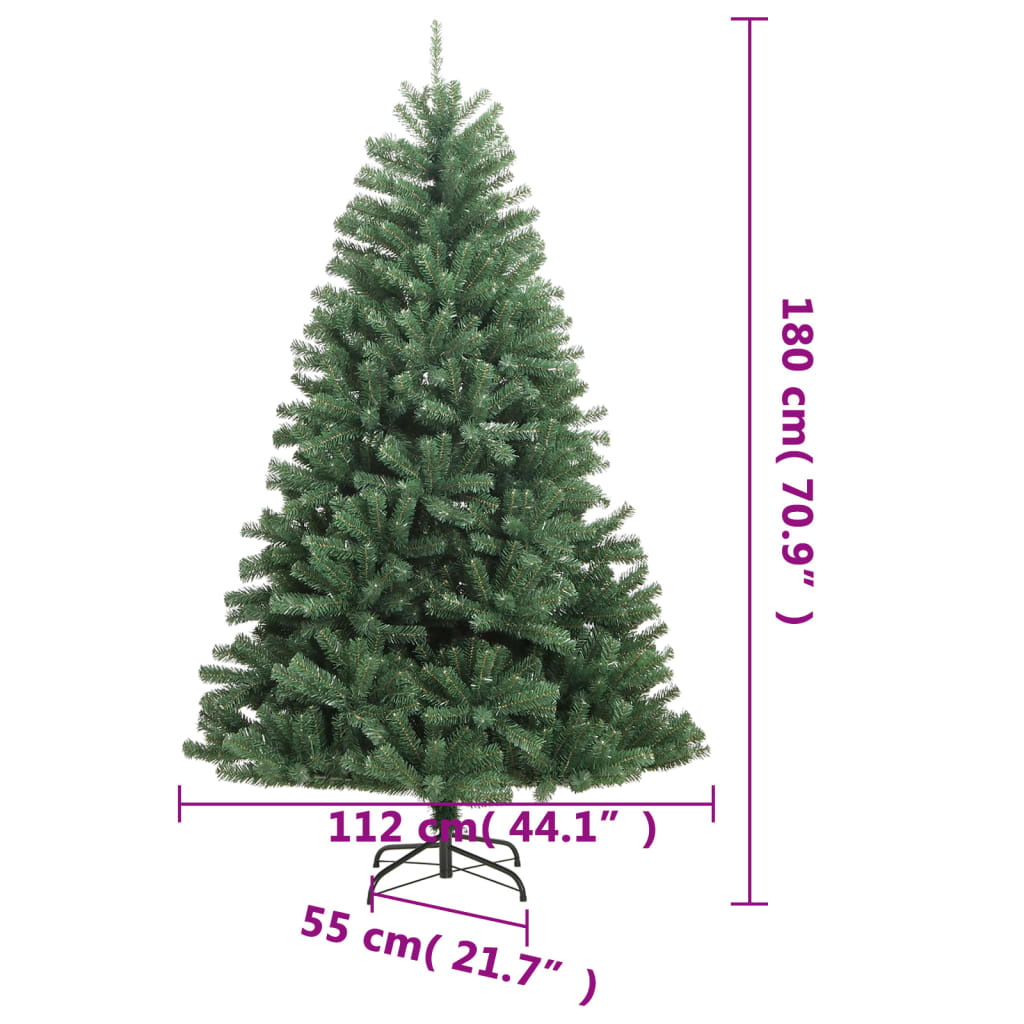 vidaXL Árvore Natal artificial articulada c/ 300 luzes LED+bolas 180cm