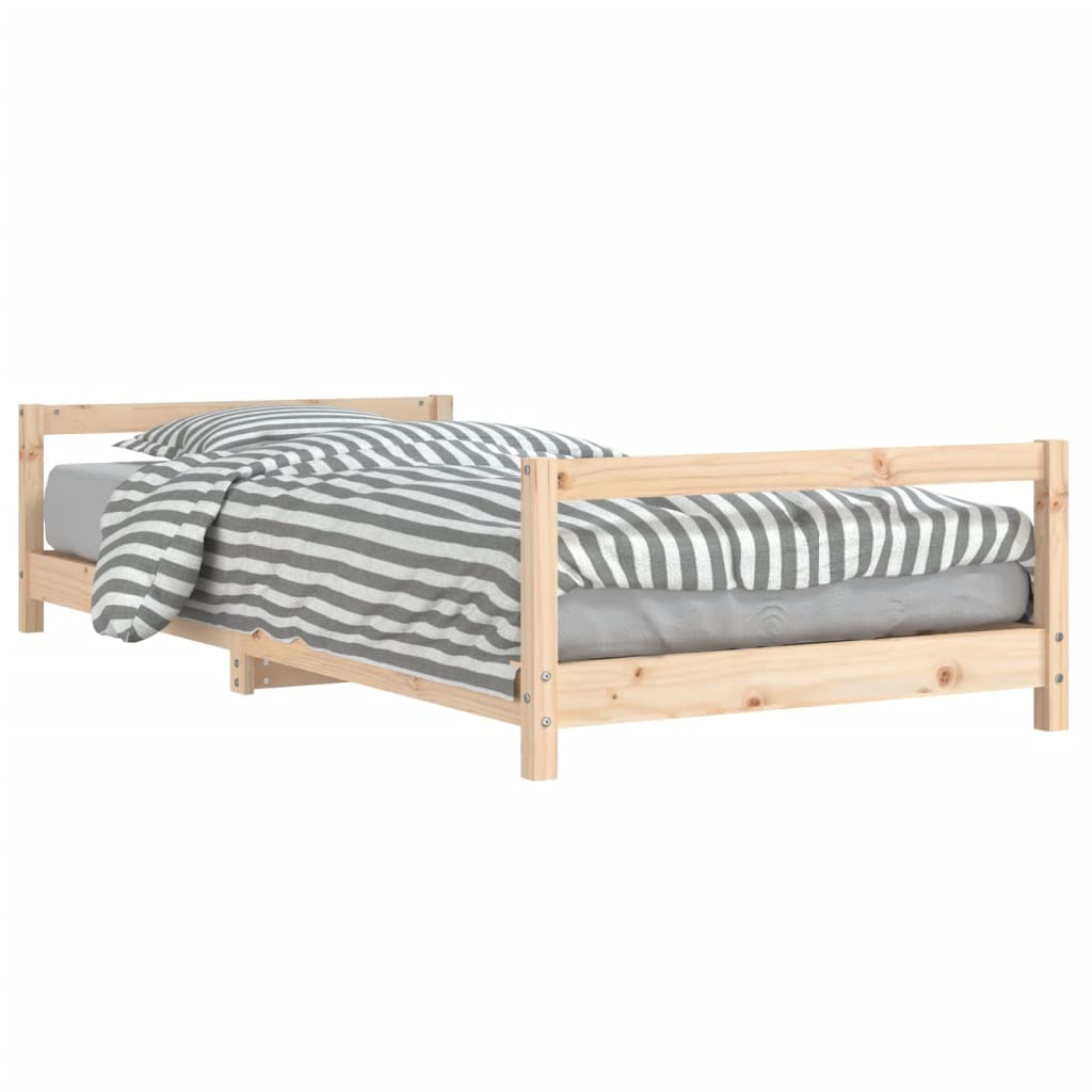 vidaXL Estrutura de cama infantil 90x200 cm pinho maciço