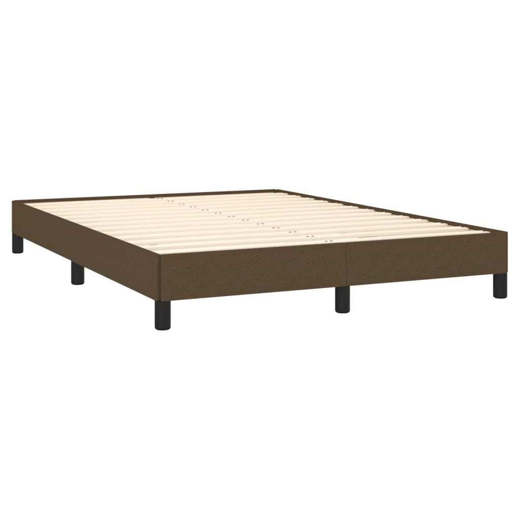 vidaXL Estrutura de cama sem colchão 140x200 cm tecido castanho-escuro