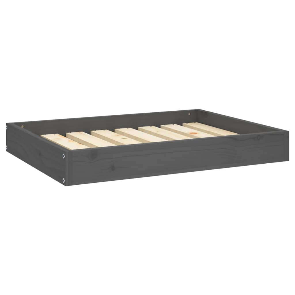 vidaXL Cama para cães 71,5x54x9 cm madeira de pinho maciça cinza