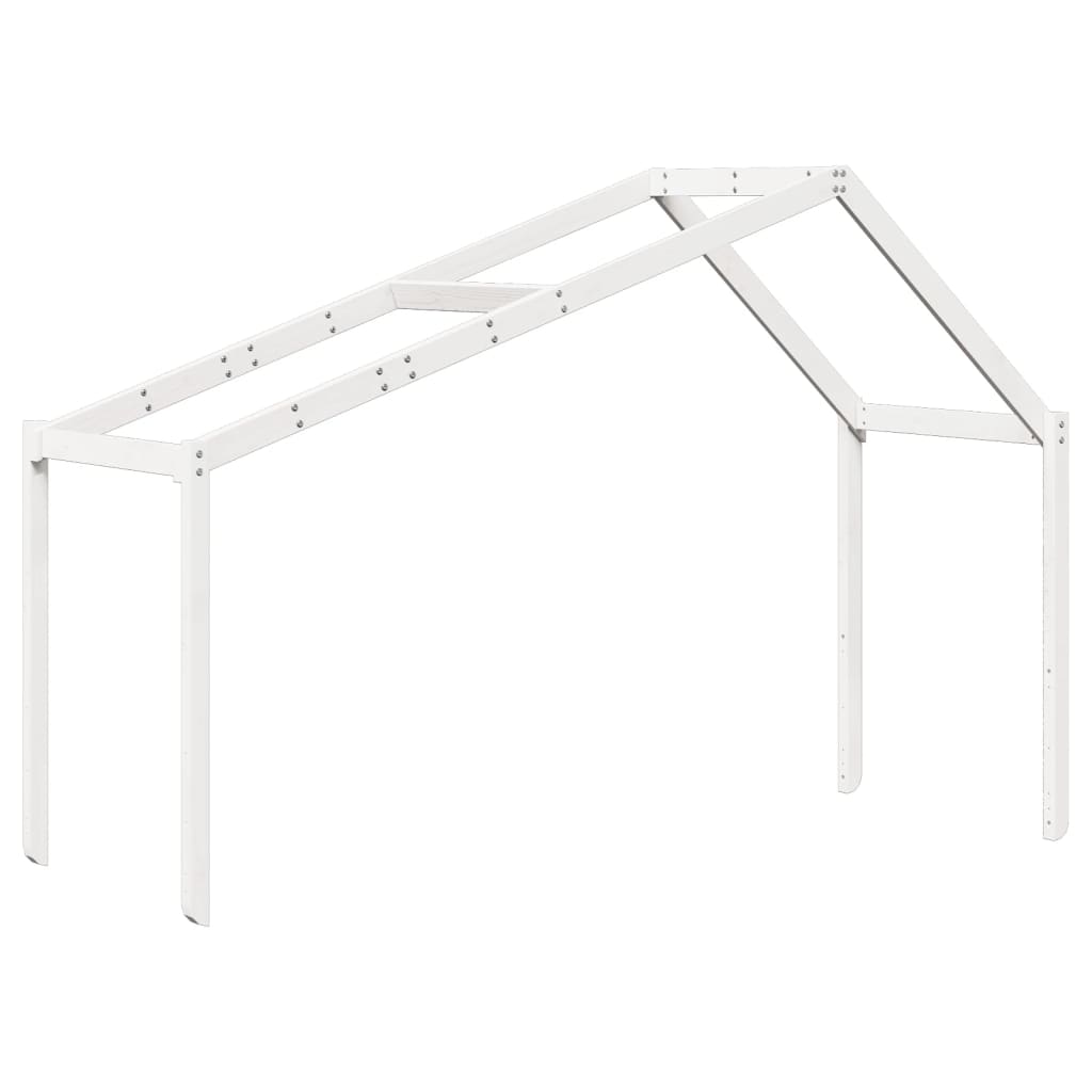 vidaXL Telhado de cama infantil 203x80,5x142 cm pinho maciço branco