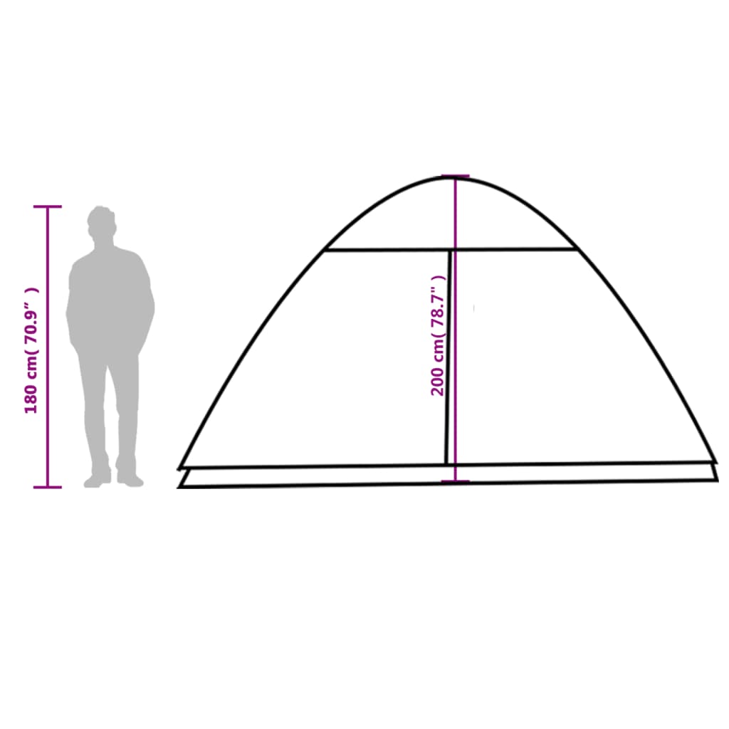 vidaXL Tenda familiar cúpula para 6 pessoas impermeável laranja