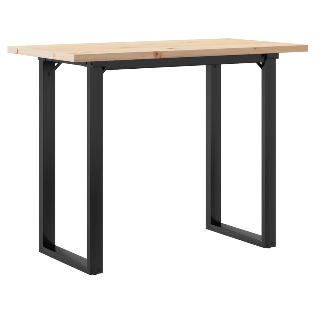 vidaXL Mesa de jantar estrutura em O 100x50x75,5cm pinho/ferro fundido