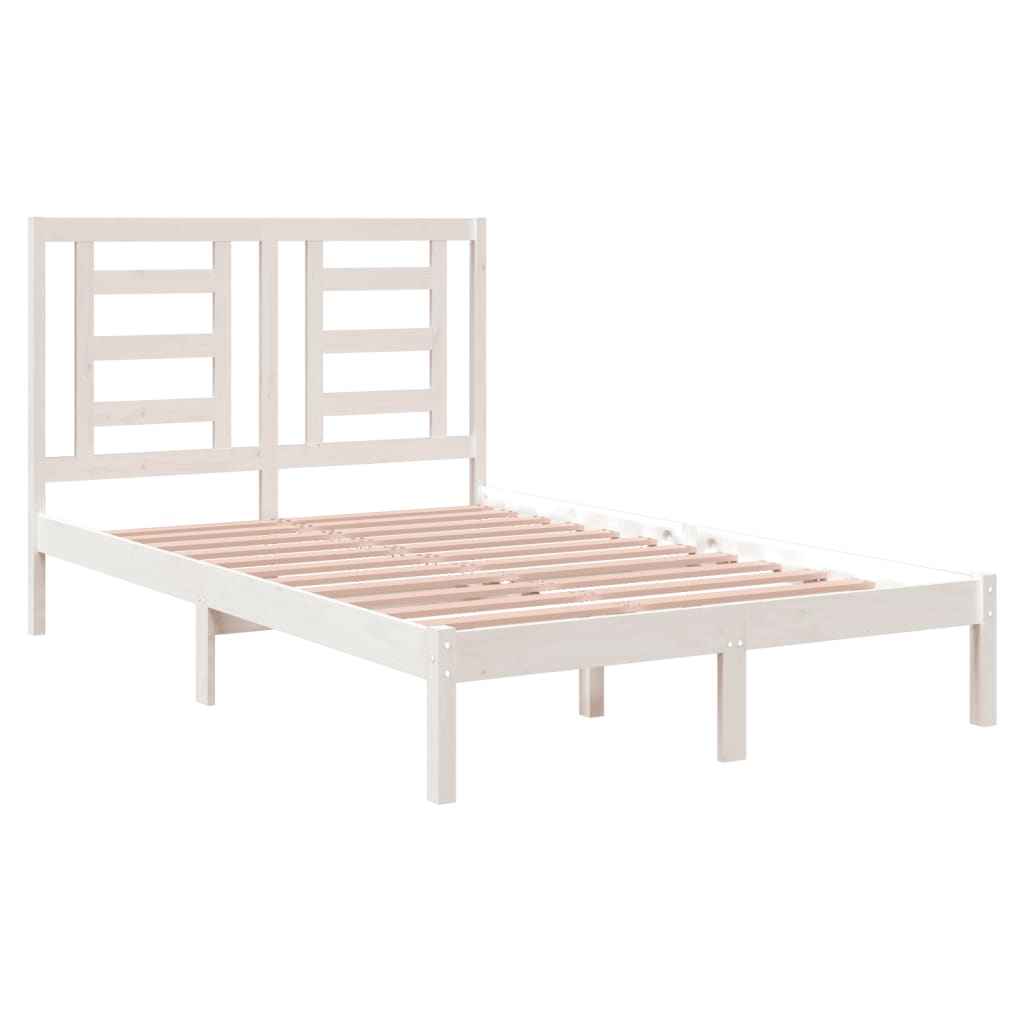 vidaXL Estrutura de cama 120x200 cm pinho maciço branco