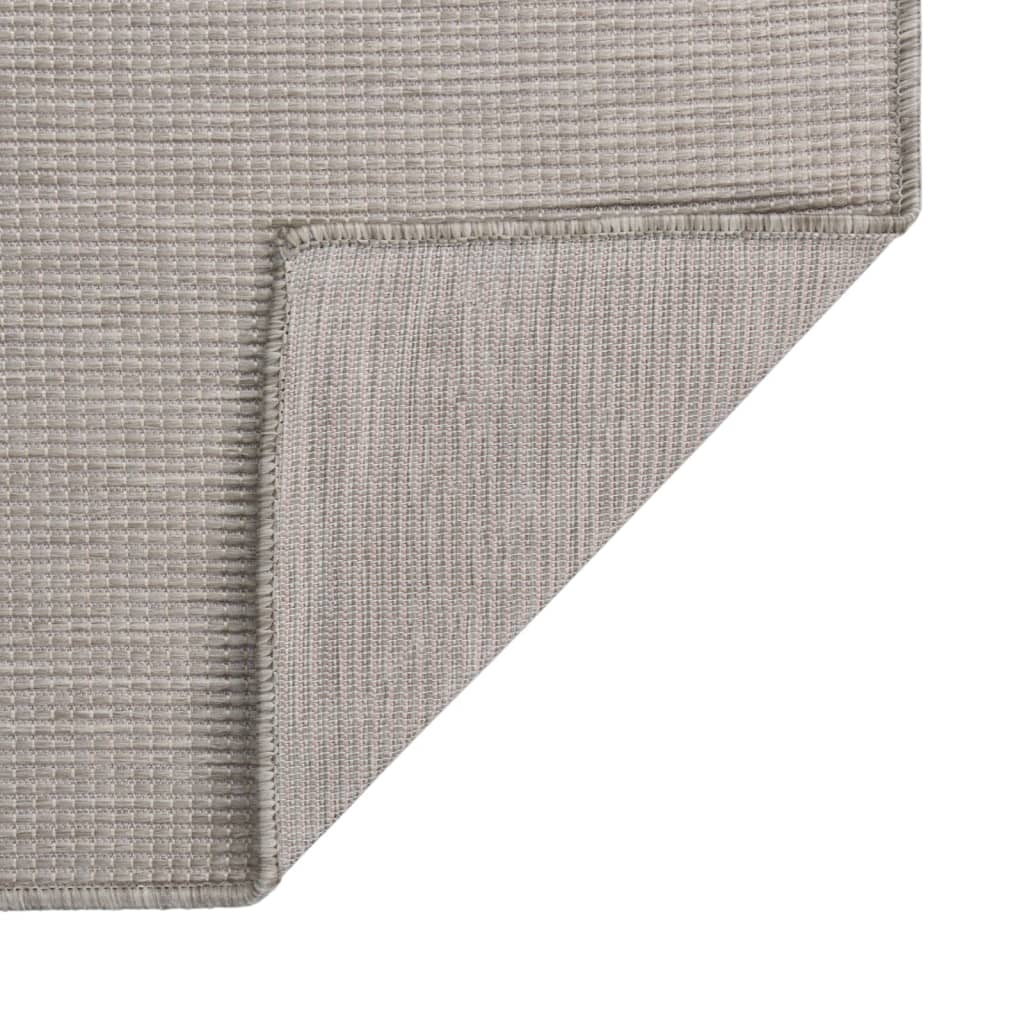 vidaXL Tapete de tecido plano p/ exterior 140x200 cm cinza-acastanhado