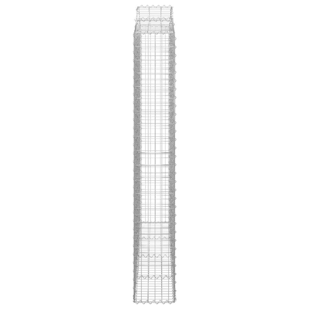 vidaXL Cestos gabião arqueados 9pcs 200x30x200/220cm ferro galvanizado