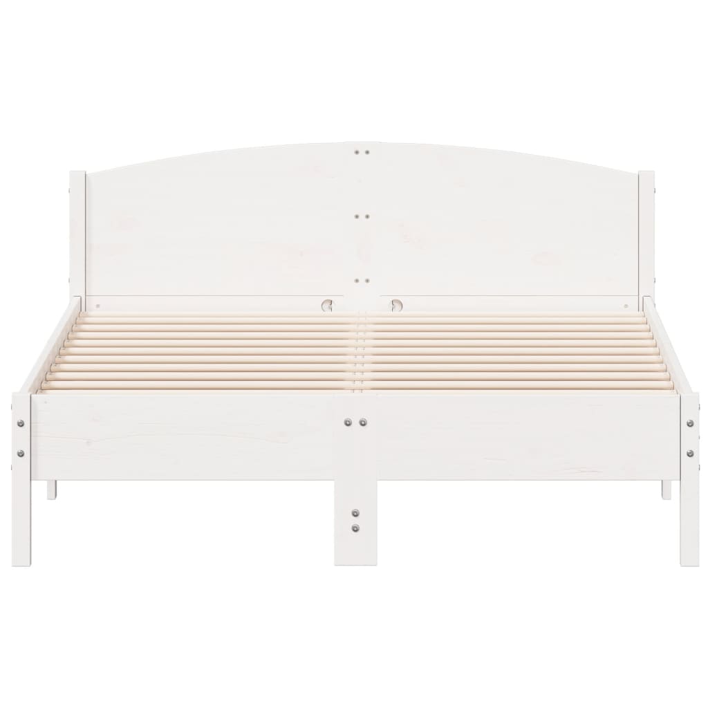 vidaXL Cama sem colchão 140x200 cm madeira de pinho maciça branco