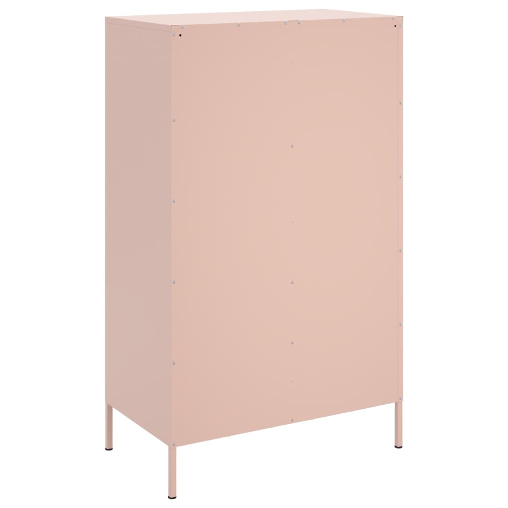 vidaXL Aparador alto 68x39x113 cm aço rosa