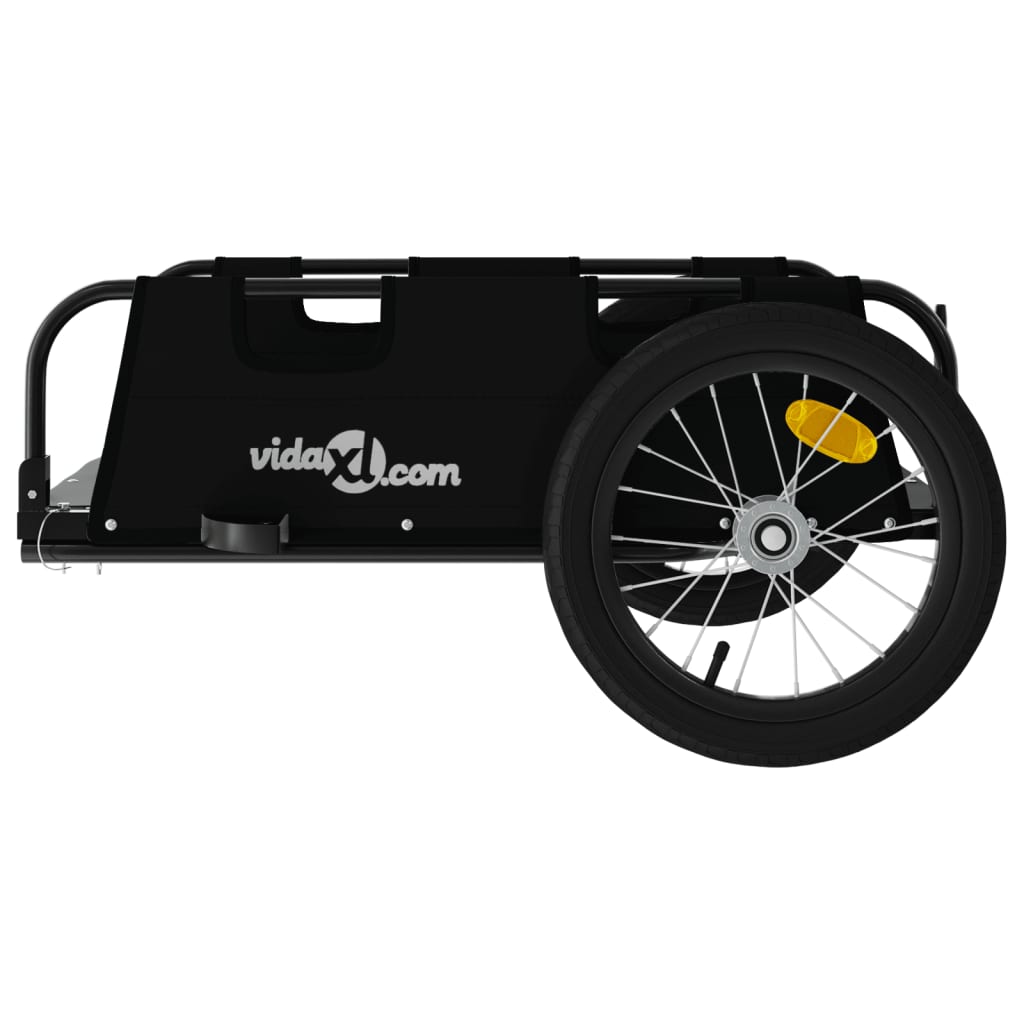 vidaXL Reboque de bicicleta tecido oxford/ferro preto