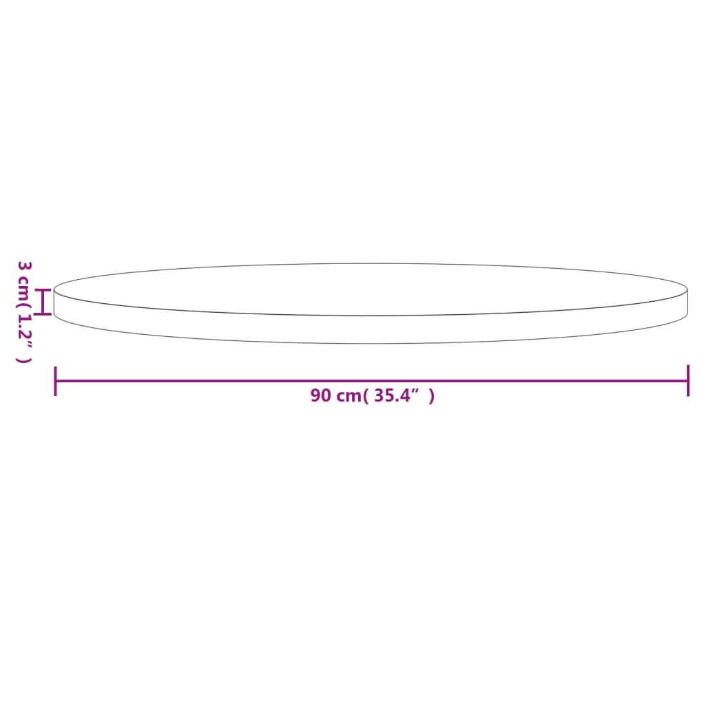 vidaXL Tampo de mesa redondo Ø90x3 cm madeira de pinho maciça branco