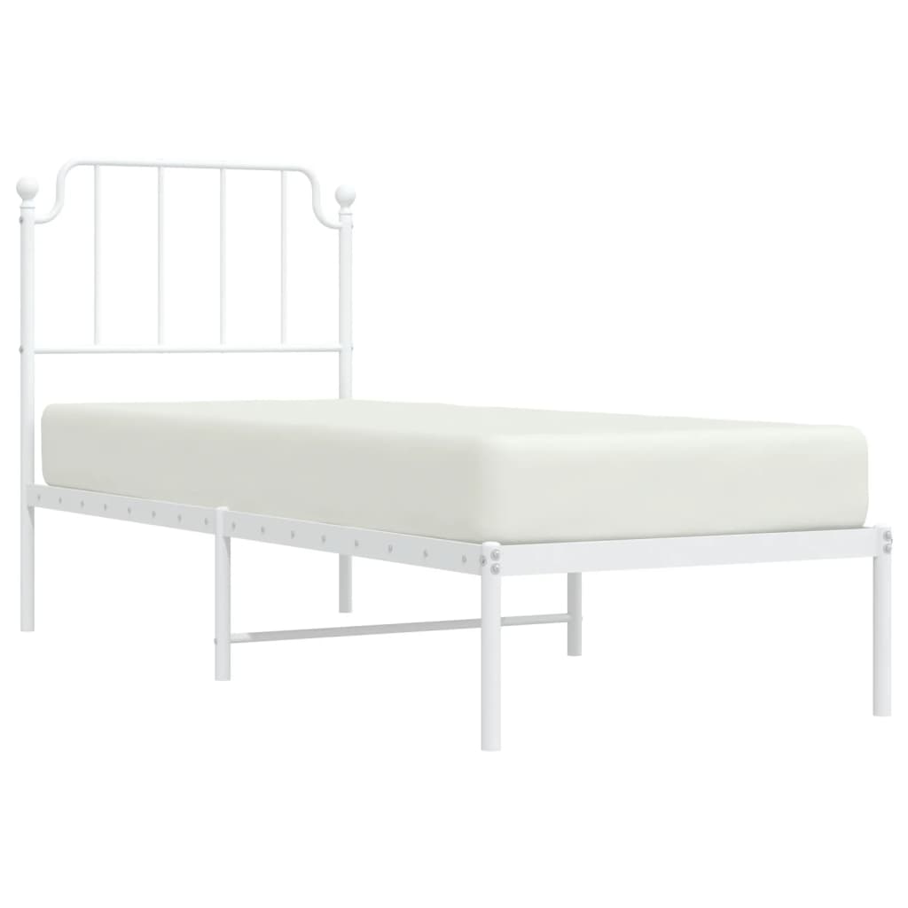 vidaXL Estrutura de cama com cabeceira 80x200 cm metal branco