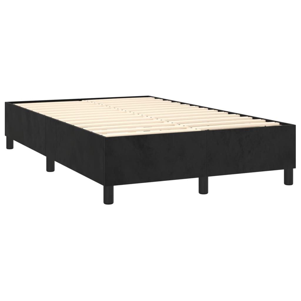 vidaXL Cama boxspring com colchão 120x200 cm veludo preto