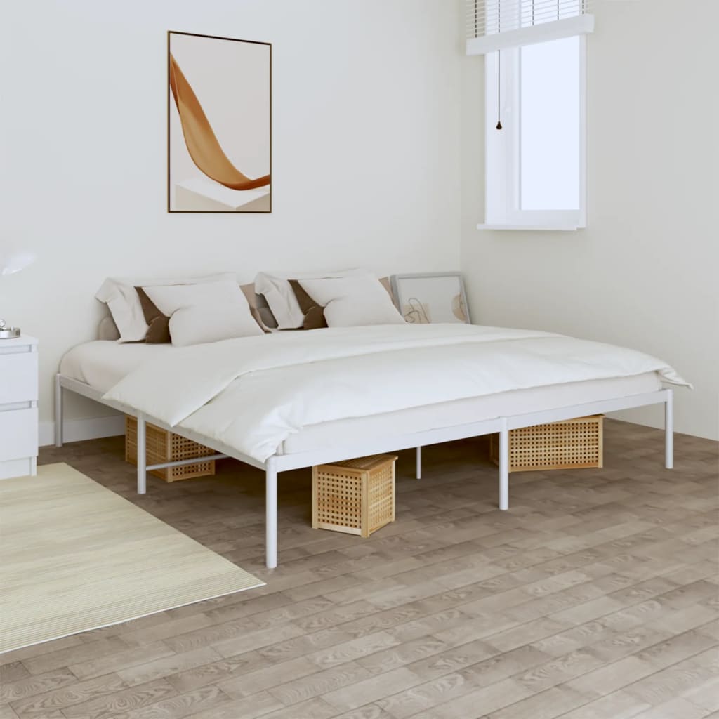 vidaXL Estrutura de cama 180x200 cm metal branco