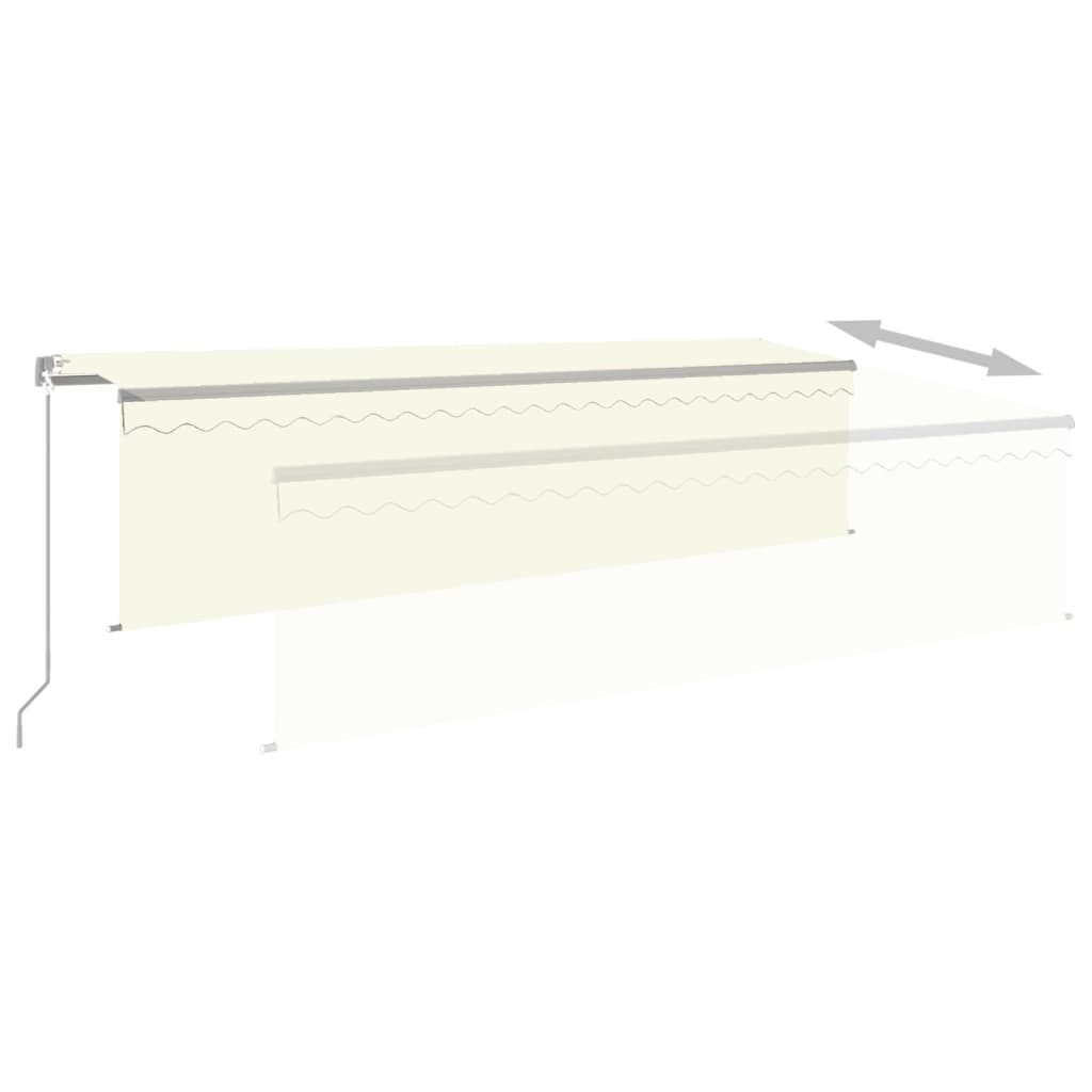 vidaXL Toldo retrátil manual com estore 5x3 m cor creme