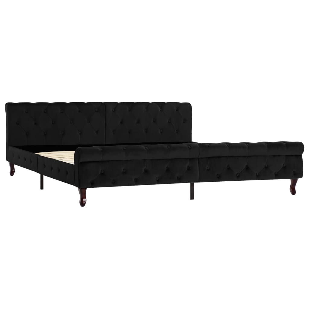 vidaXL Estrutura de cama 200x200 cm veludo preto