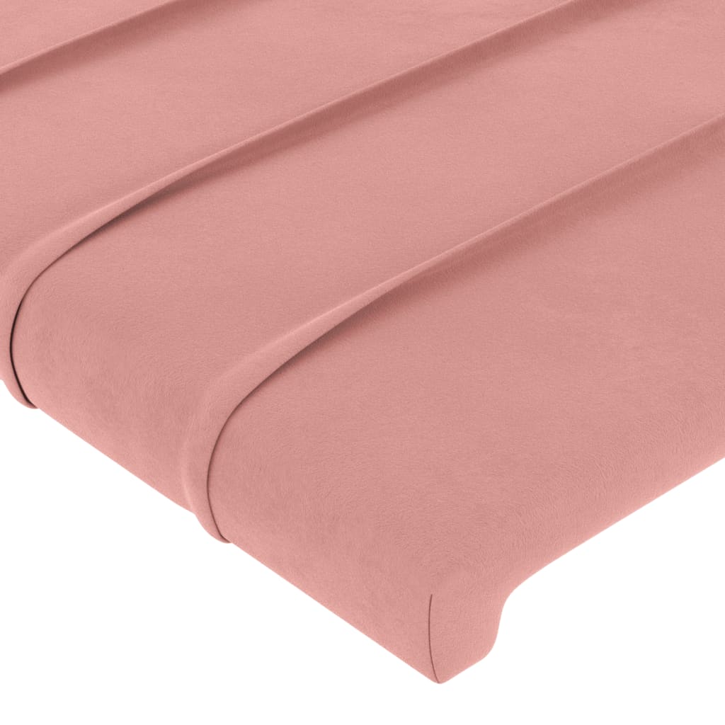 vidaXL Cabeceira de cama c/ abas veludo 93x23x118/128 cm rosa