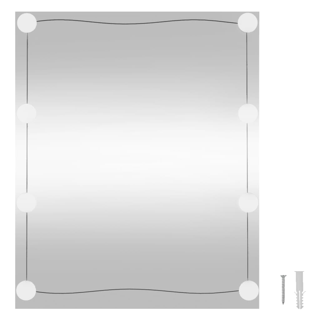 vidaXL Espelho de parede retangular com luzes LED 50x60 cm vidro