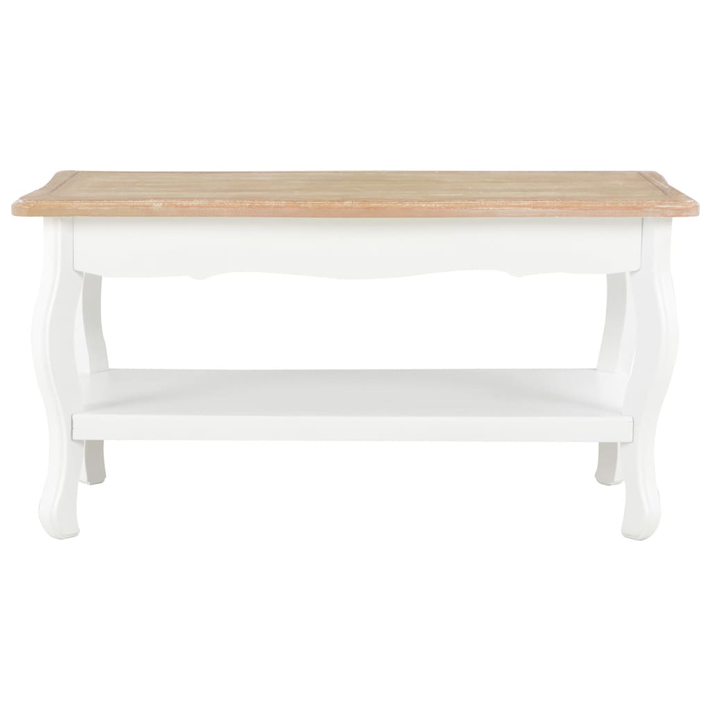 vidaXL Mesa de centro 87,5x42x44 cm pinho maciço branco e castanho