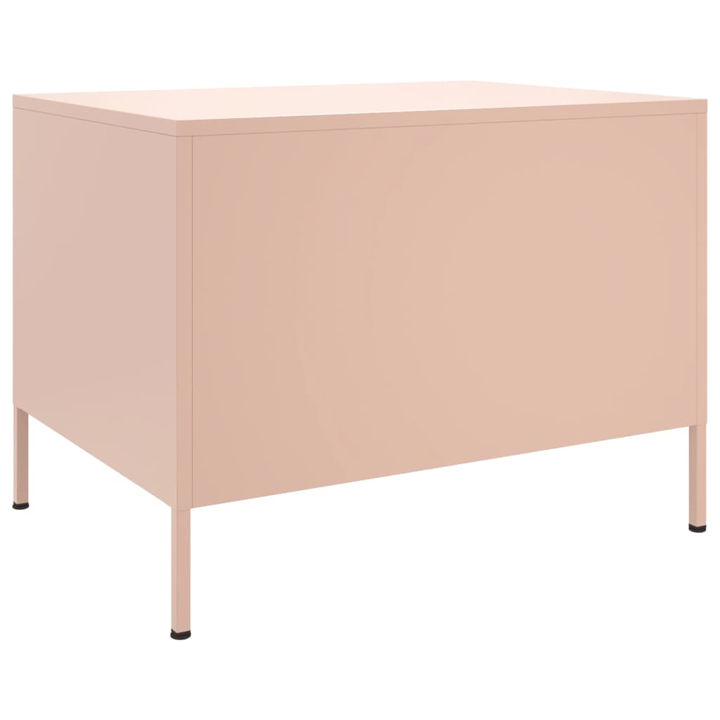 vidaXL Mesa de centro 68x50x50,5 cm aço rosa