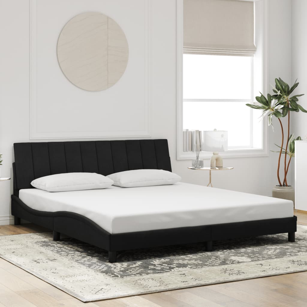 vidaXL Estrutura de cama c/ cabeceira 180x200 cm veludo preto