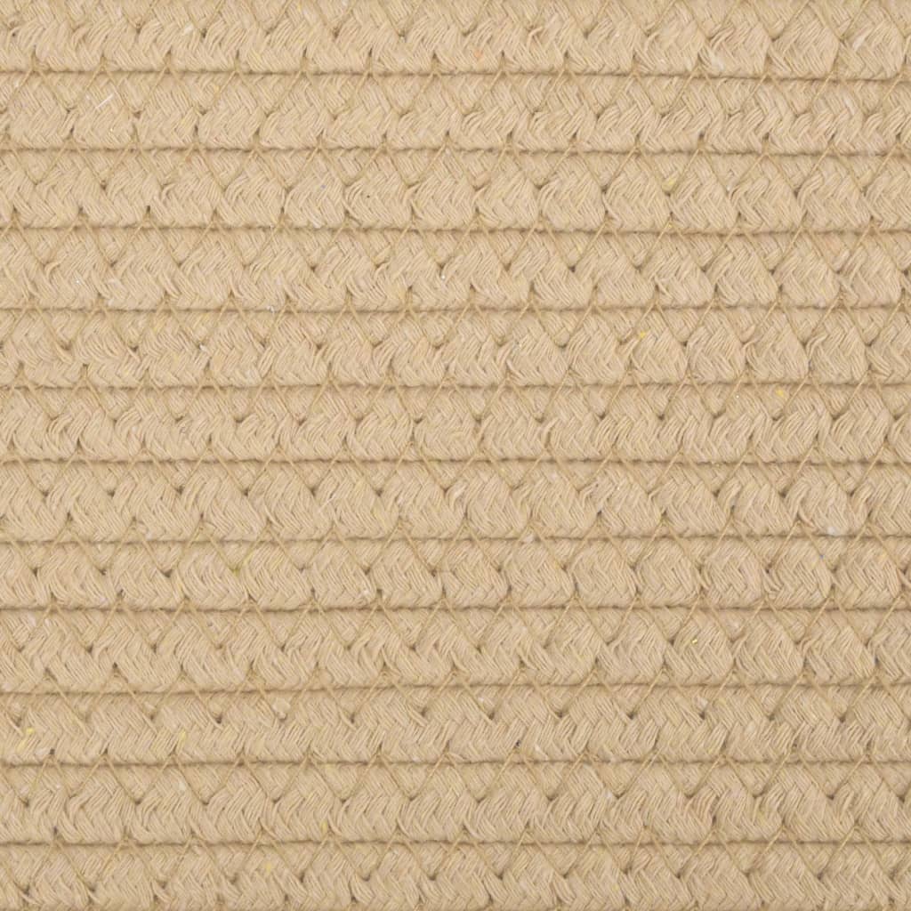 vidaXL Cesto de arrumação Ø60x36 cm algodão bege e branco