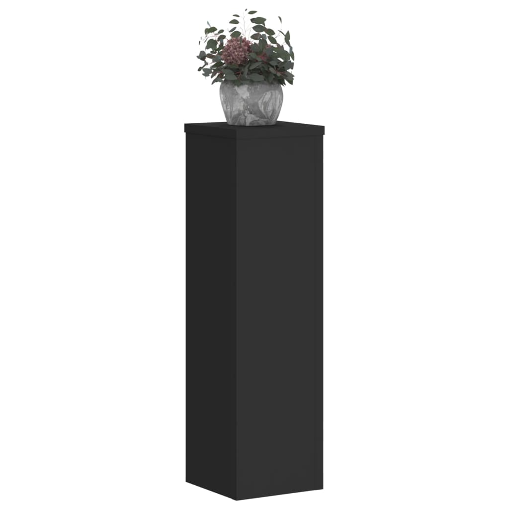 vidaXL Suportes p/ plantas 2 pcs 17x17x60 cm derivados madeira preto