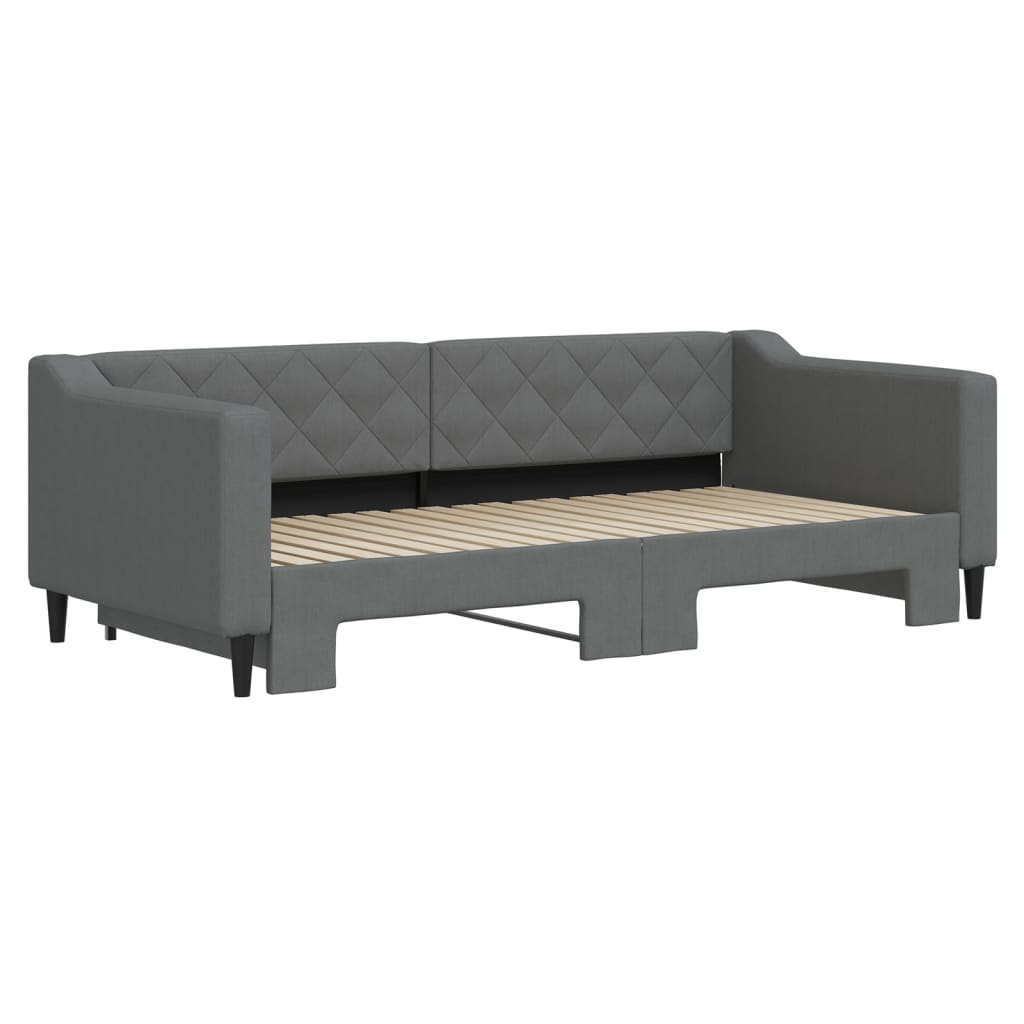 vidaXL Sofá-cama com gavetão 90x190 cm tecido cinzento-escuro