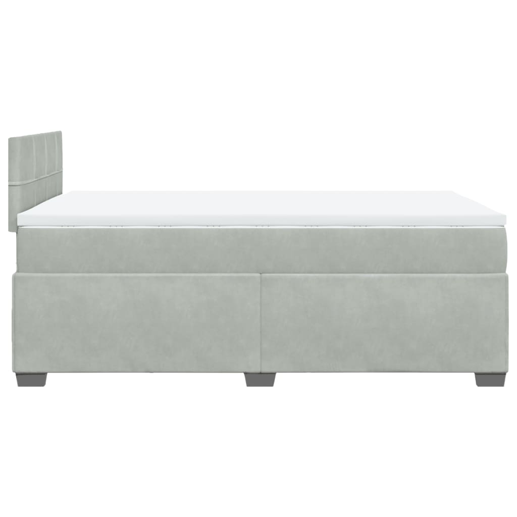 vidaXL Cama boxspring com colchão 120x190 cm veludo cinzento-claro