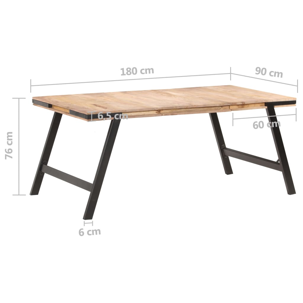 vidaXL Mesa de jantar 180x90x76 cm madeira de mangueira maciça