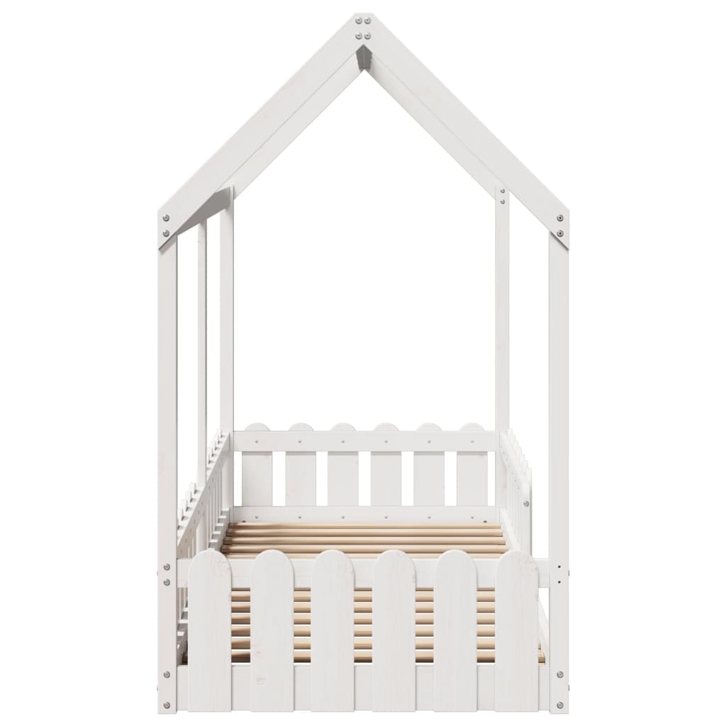 vidaXL Cama infantil formato casa 80x200 cm pinho maciço branco