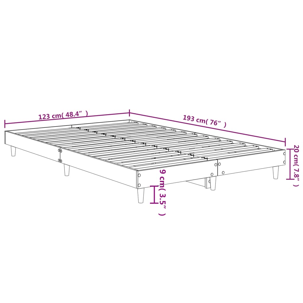 vidaXL Estrutura cama s/ colchão derivados de madeira carvalho sonoma