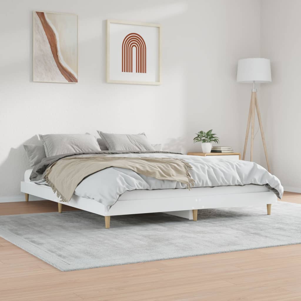 vidaXL Estrutura de cama 200x200 cm derivados de madeira branco