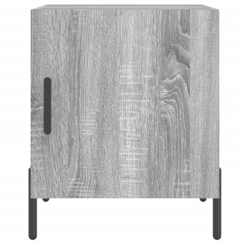 vidaXL Mesa cabeceira 2pcs 40x40x50 cm madeira processada cinza sonoma
