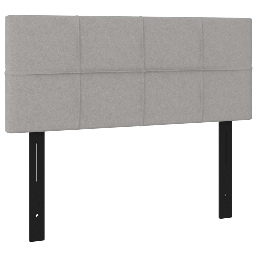 vidaXL Cabeceira de cama tecido 100x5x78/88 cm cinzento-claro