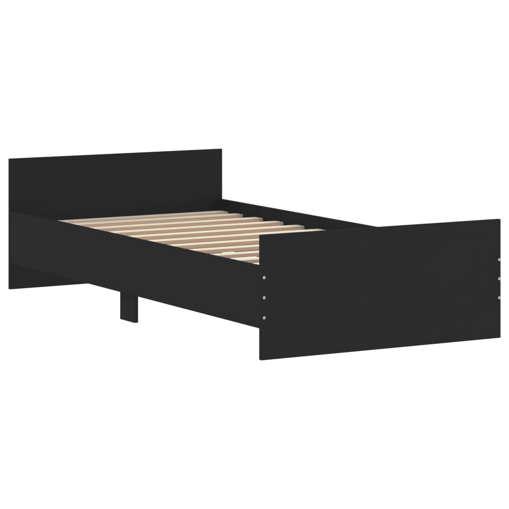 vidaXL Estrutura de cama 90x200 cm derivados de madeira preto