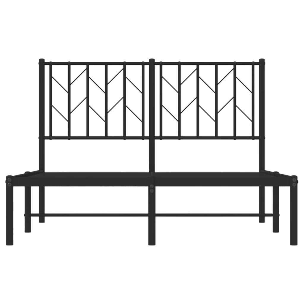 vidaXL Estrutura de cama com cabeceira 120x190 cm metal preto