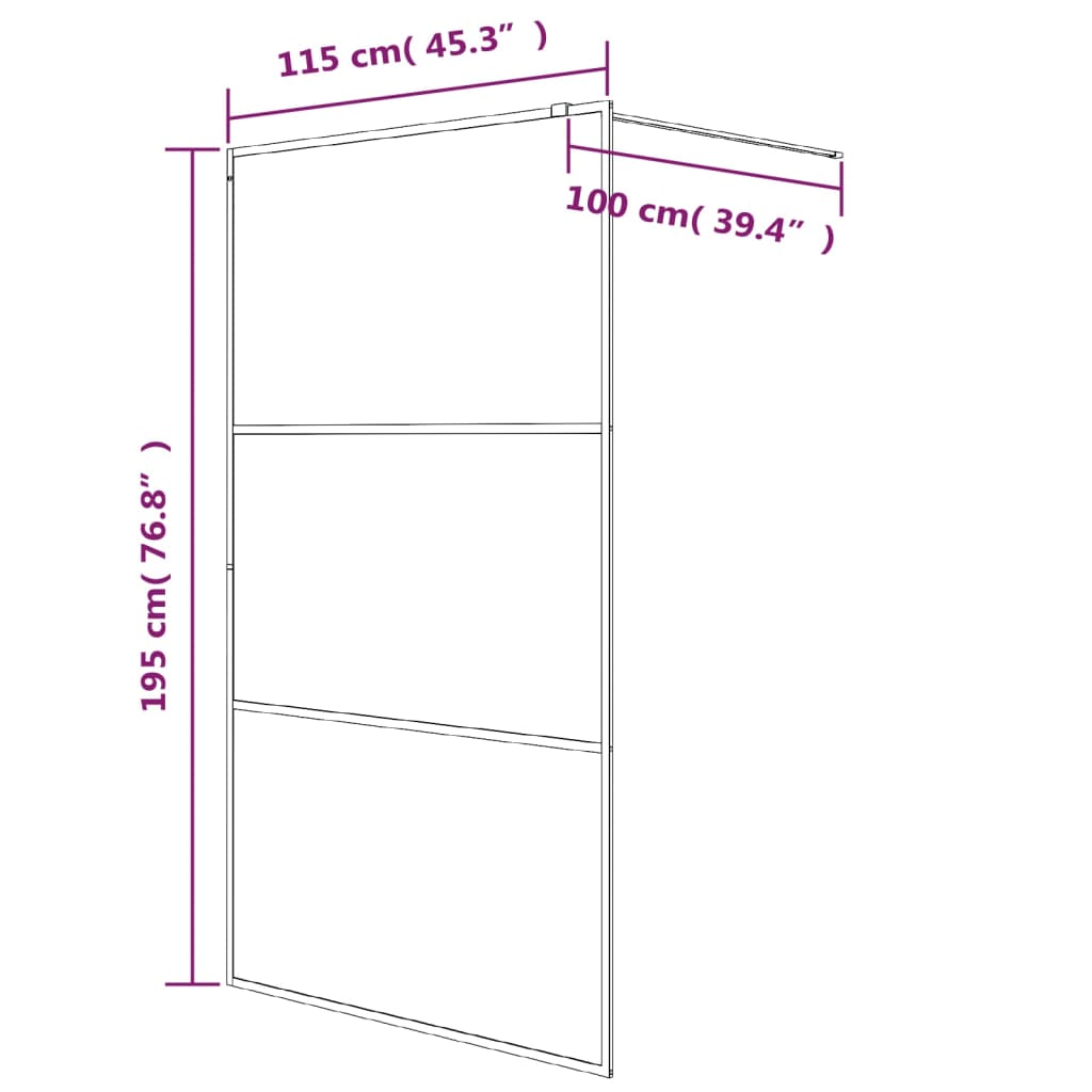 vidaXL Divisória de chuveiro branco 115x195 cm vidro ESG transparente