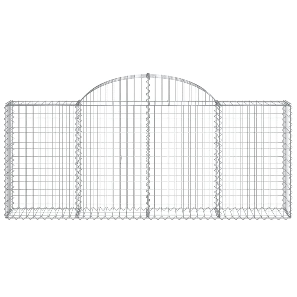 vidaXL Cestos gabião arqueados 10pcs 200x30x80/100cm ferro galvanizado