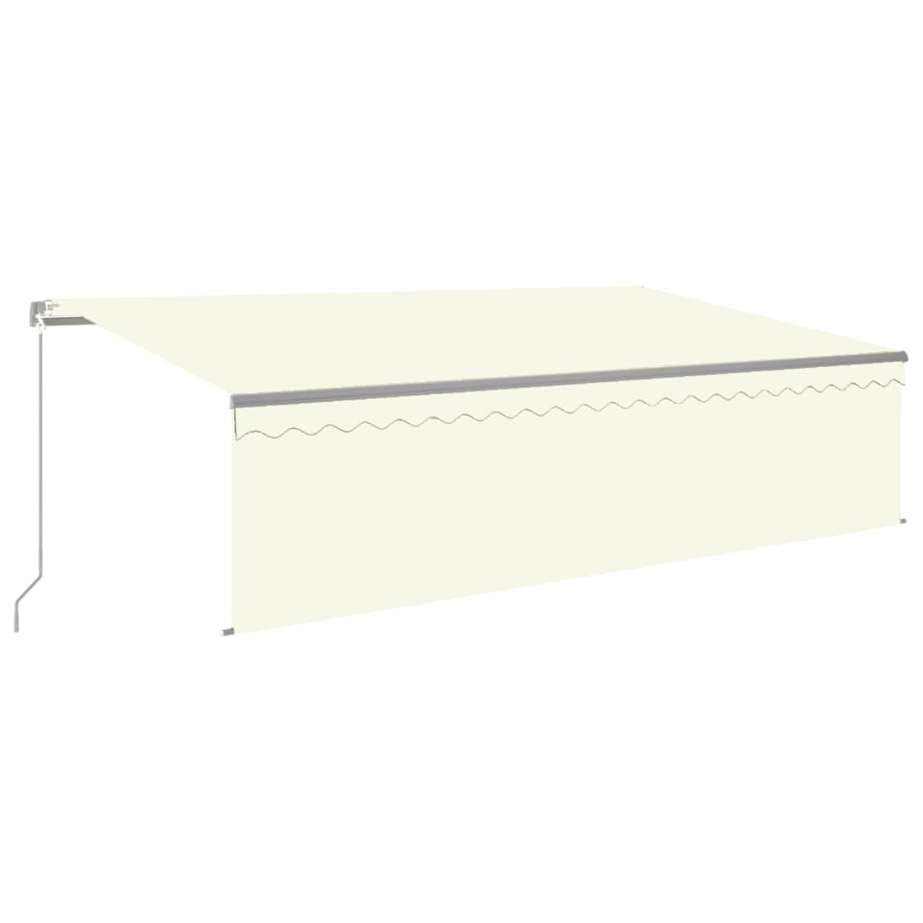 vidaXL Toldo retrátil manual com estore 5x3 m cor creme