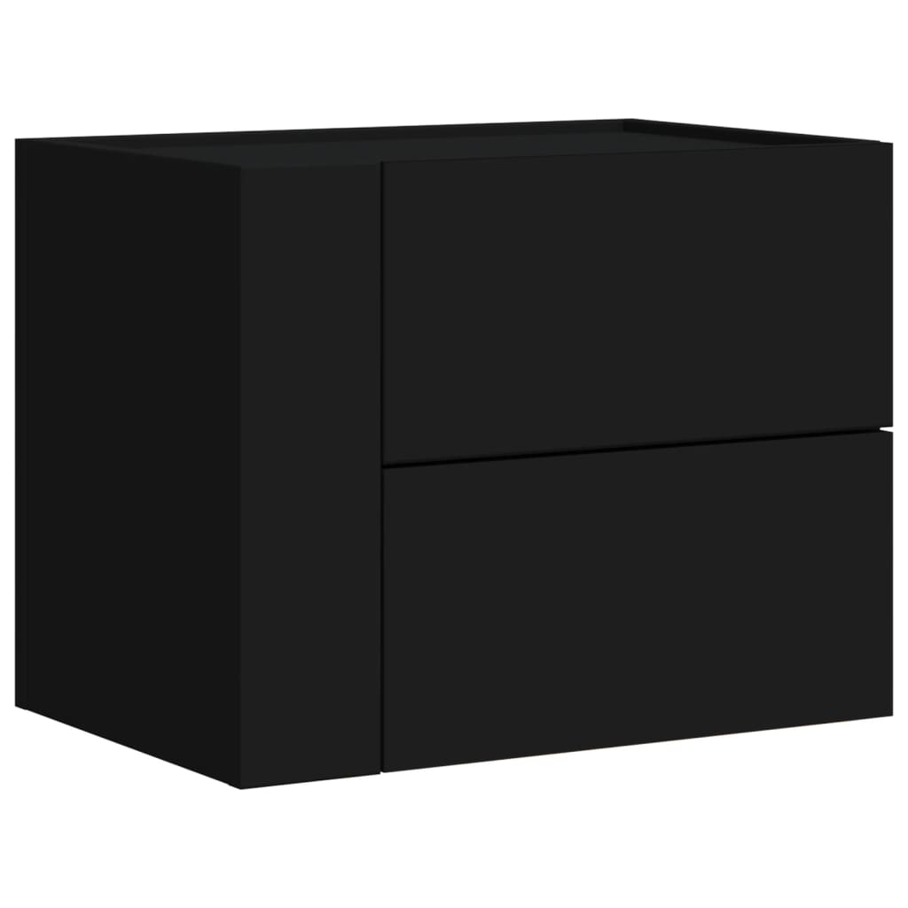 vidaXL Mesa de cabeceira de parede 45x30x35 cm preto