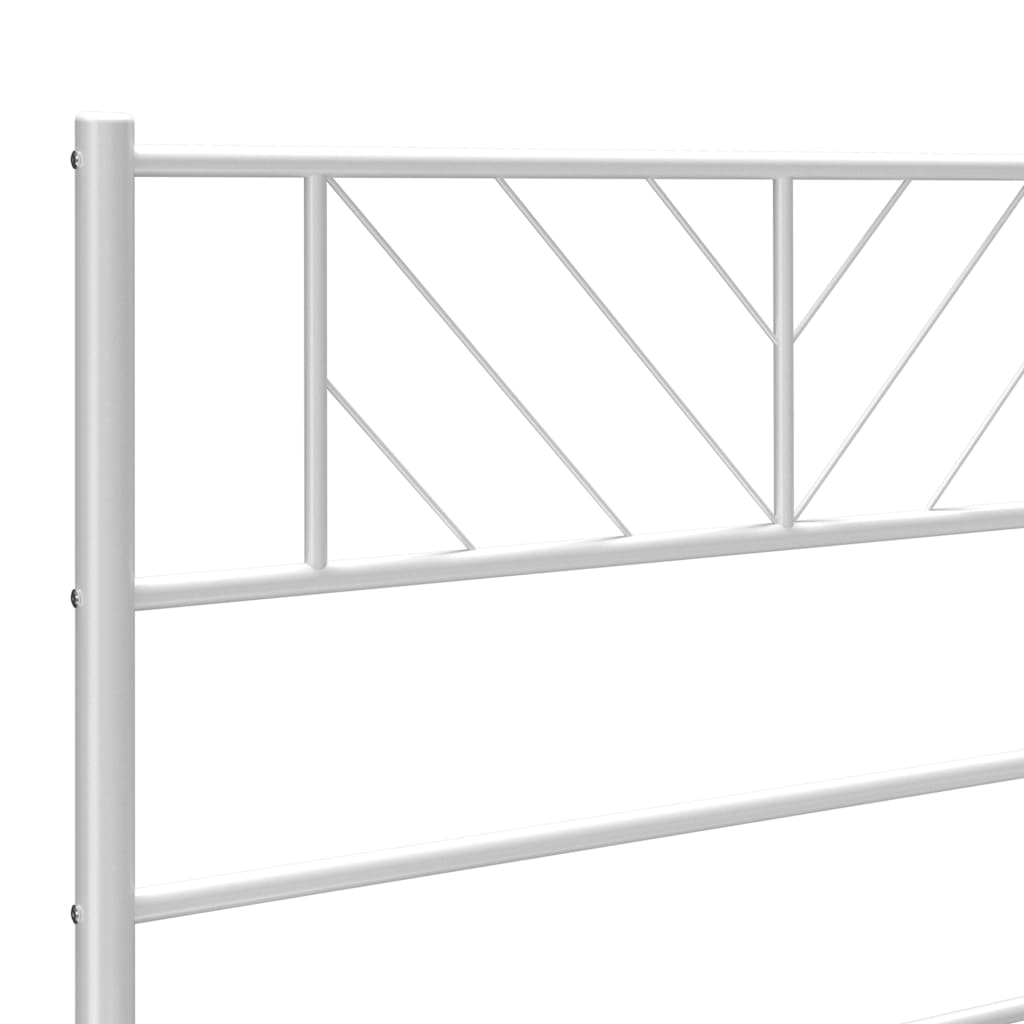 vidaXL Estrutura de cama em metal com cabeceira 107x203 cm branco