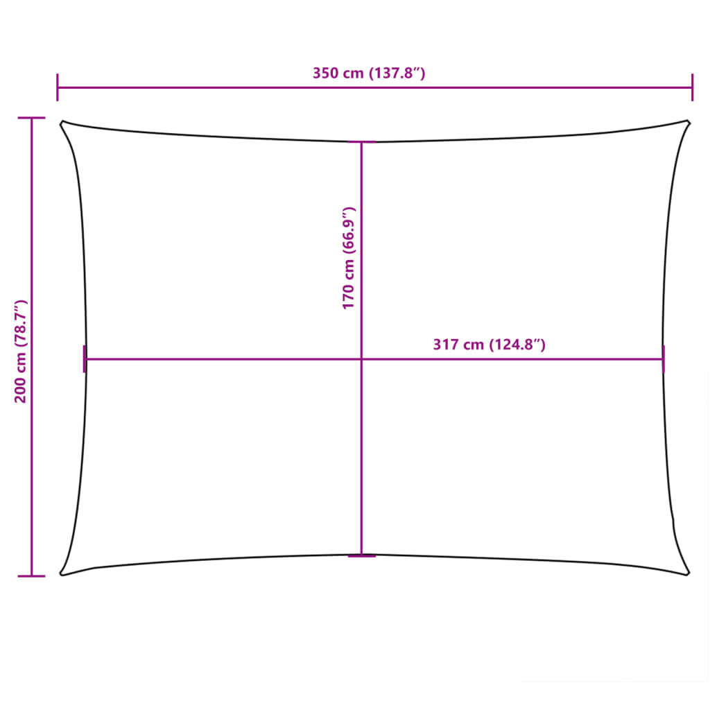 vidaXL Para-sol estilo vela tecido oxford retangular 2x3,5 m castanho