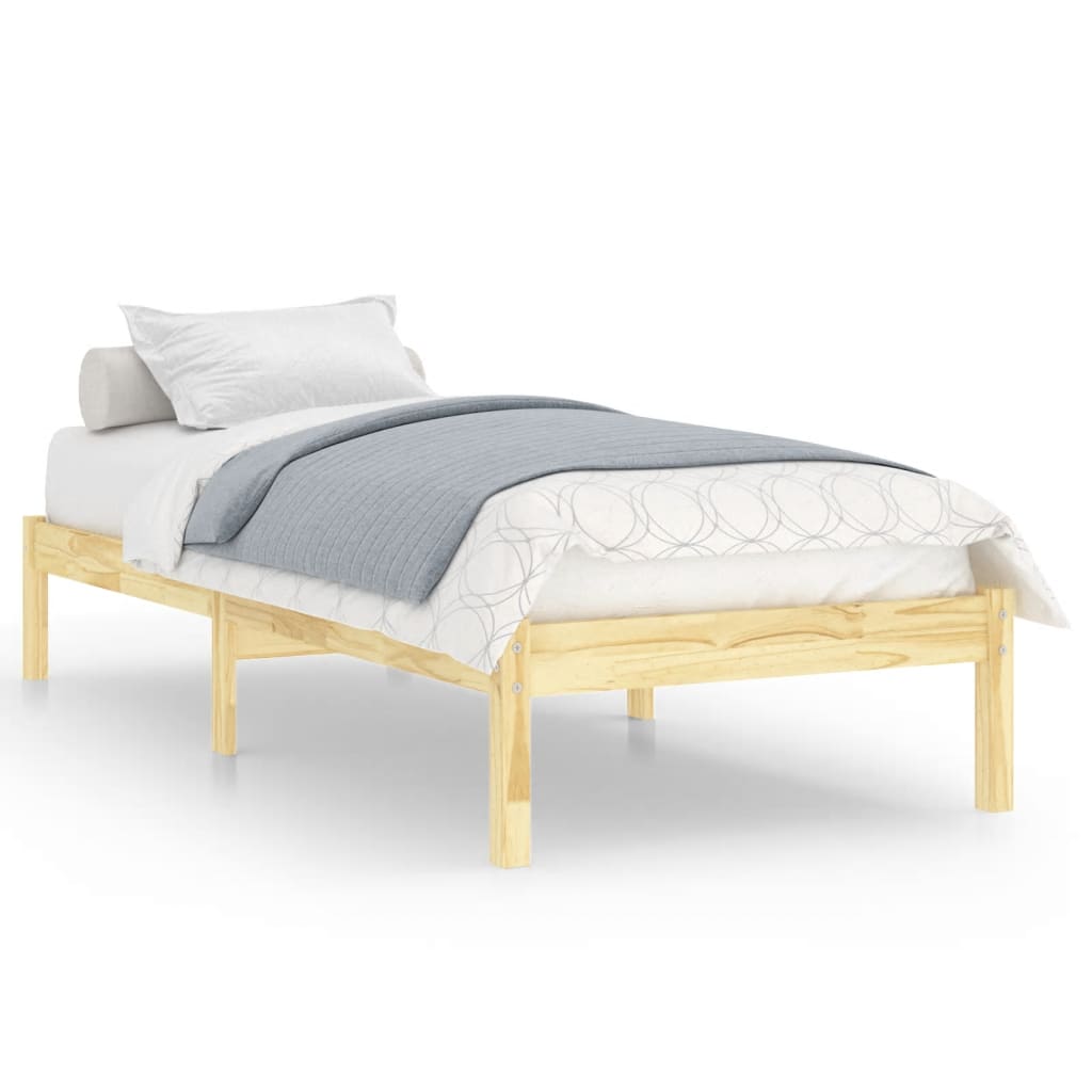 vidaXL Estrutura de cama solteiro 90x190 cm madeira maciça