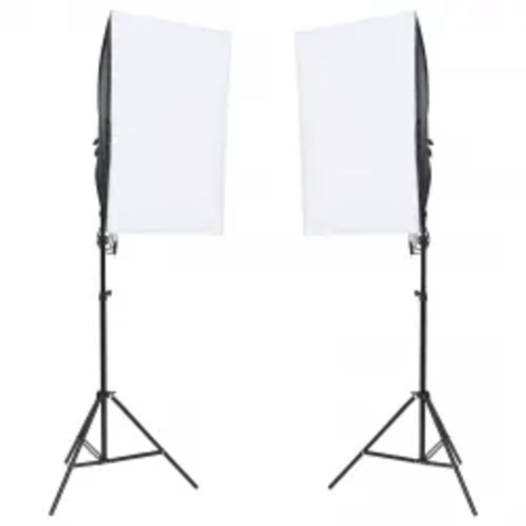 vidaXL Kit de estúdio fotográfico com conjunto de iluminação e fundo