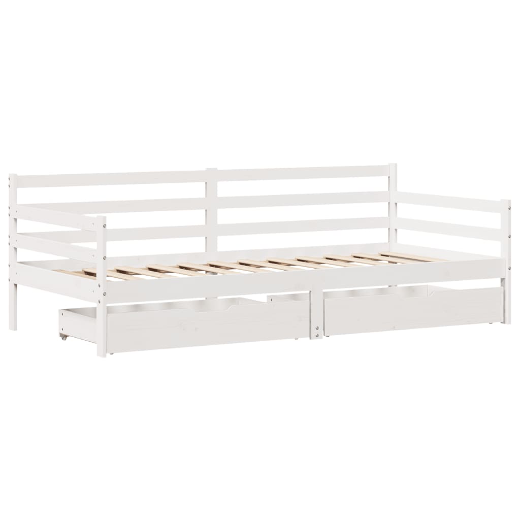 vidaXL Sofá-cama com gavetas 90x200 cm madeira de pinho maciça