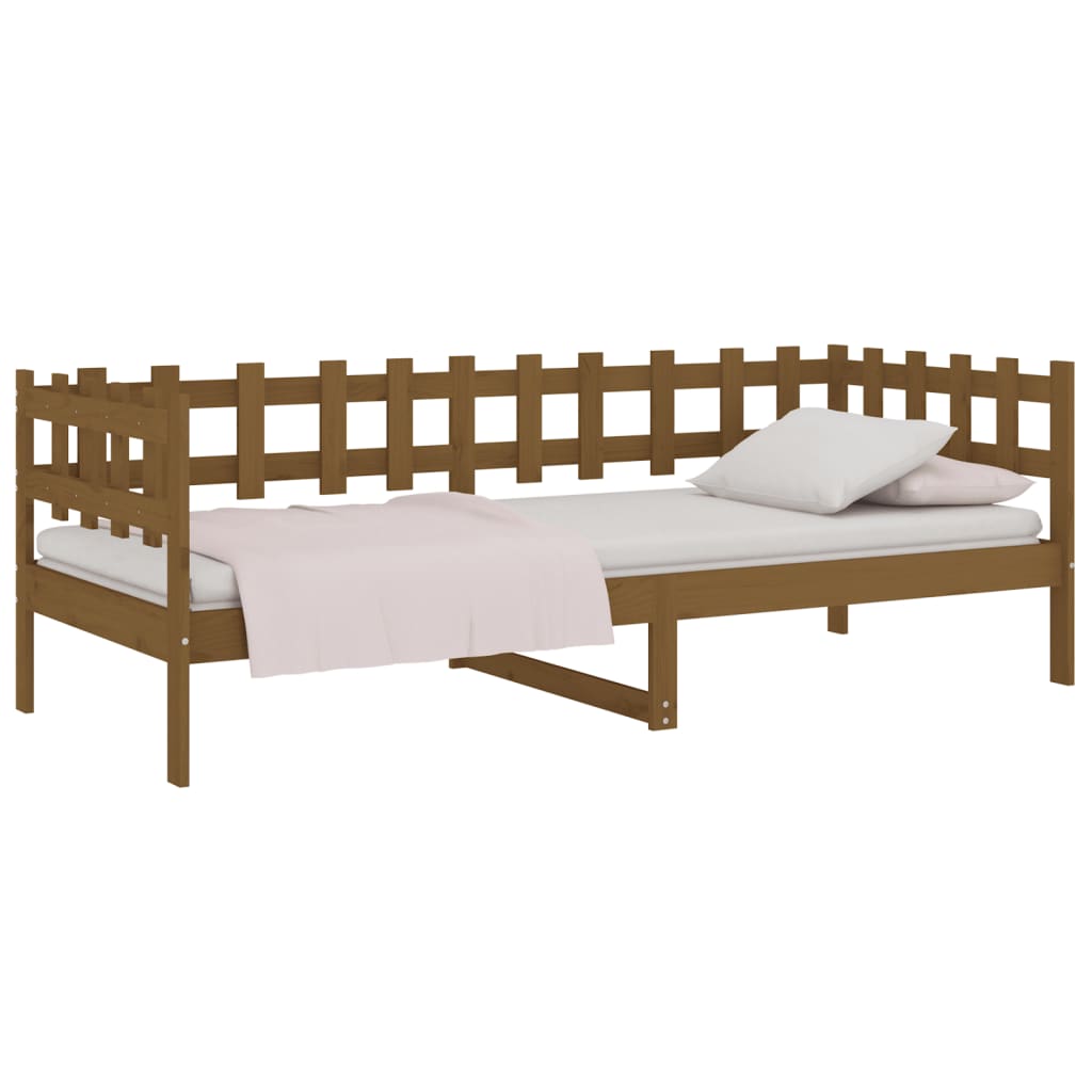 vidaXL Sofá-cama 80x200 cm madeira de pinho maciça castanho mel