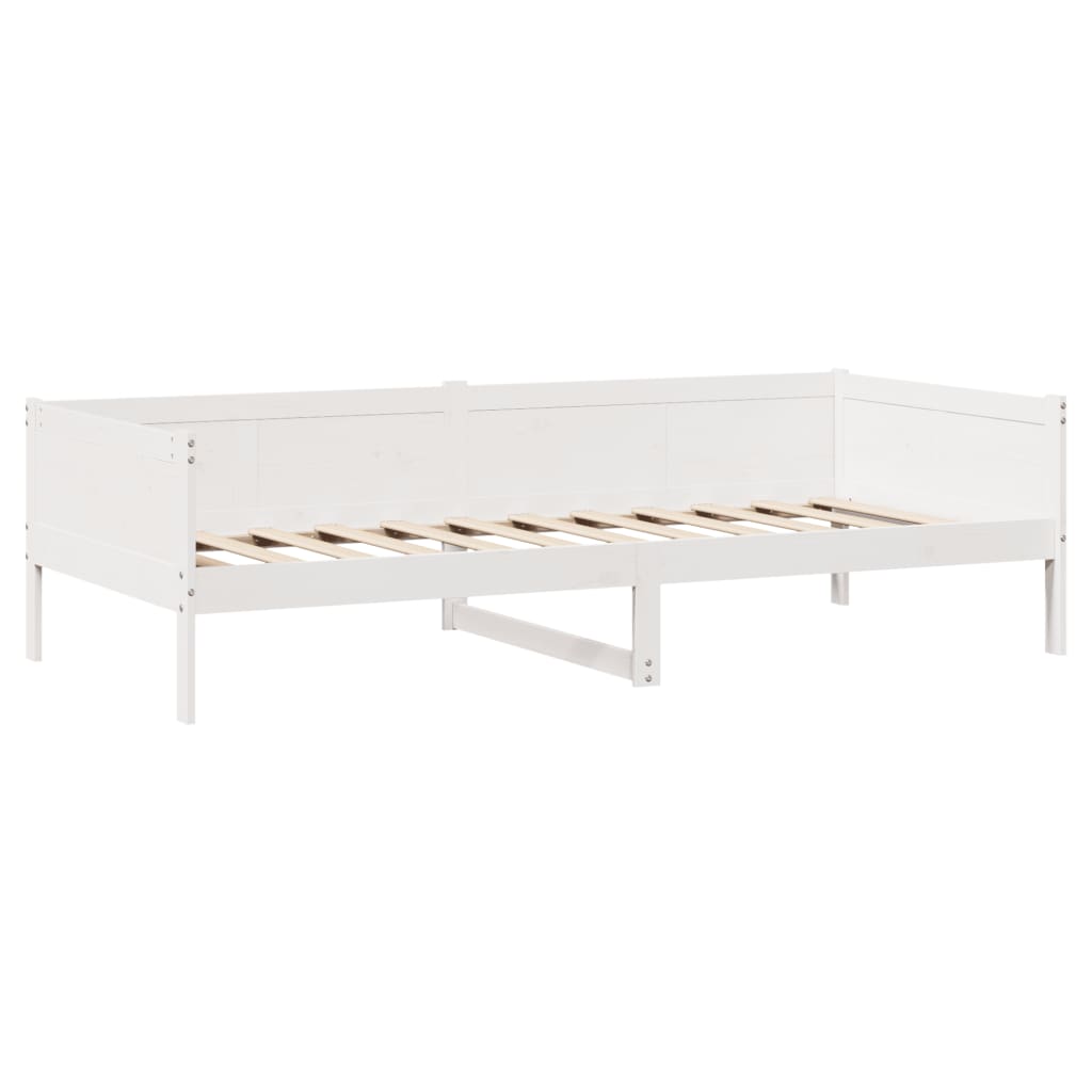 vidaXL Sofá-cama c/ gavetas 90x190 cm madeira de pinho maciça branco