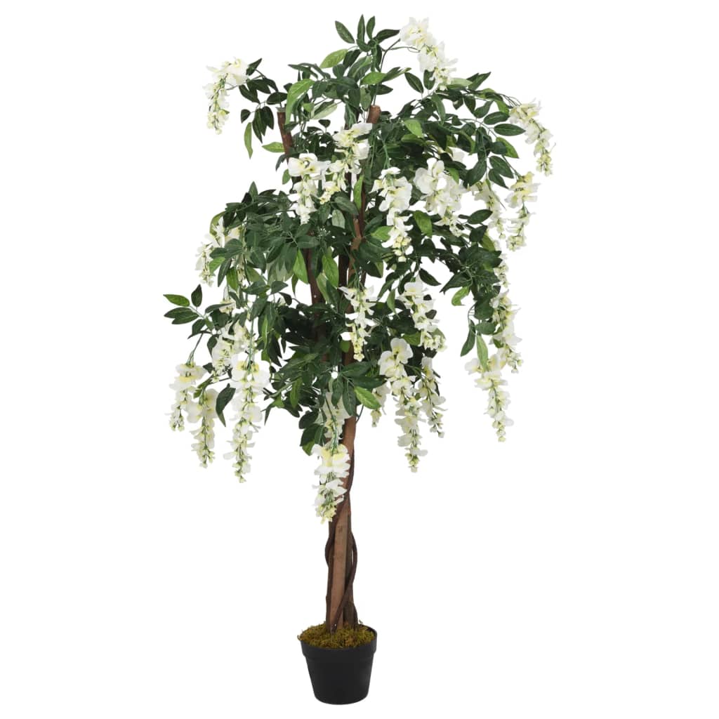 vidaXL Glicínia artificial 840 folhas 120 cm verde e branco