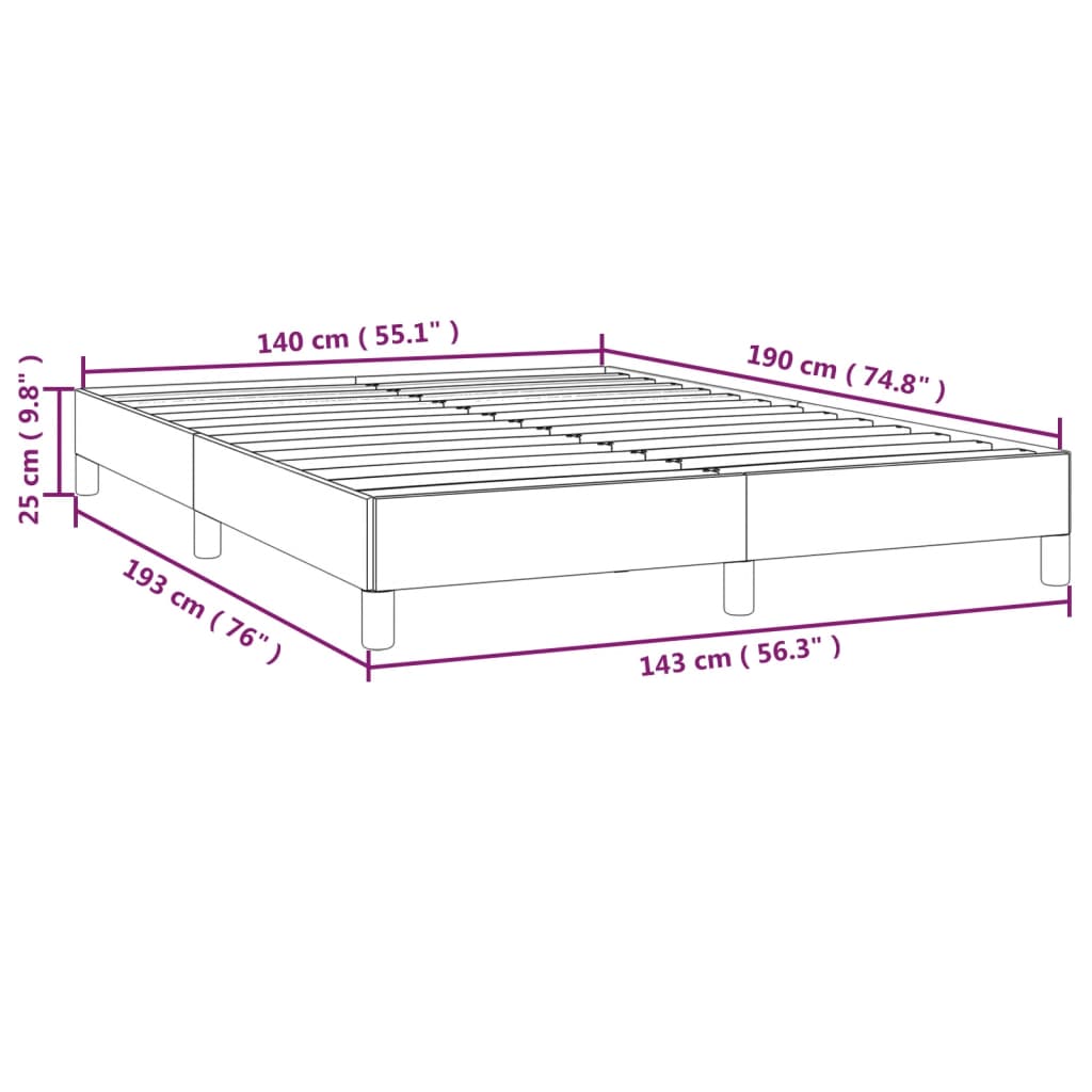 vidaXL Estrutura de cama sem colchão 140x190 cm tecido azul